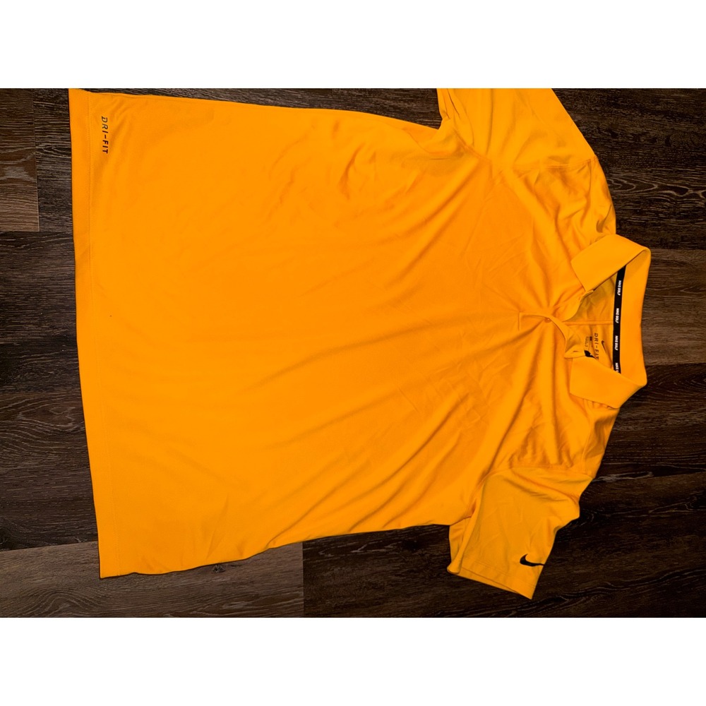 Nike Golf Dri-FIT Polo Shirt Mens Large Orange‎ yellow Short Sleeve Performance